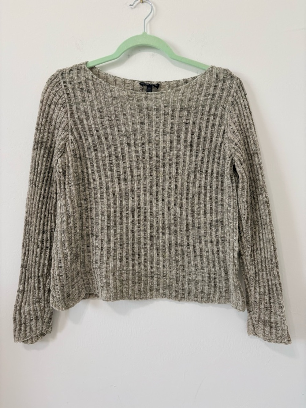 Eileen Fisher Open Stitch Sweater Sz XS Sage Gray